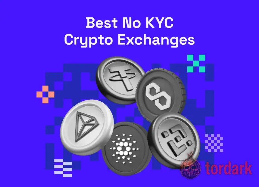 A ranked lineup of no-KYC crypto exchange services represented as glowing tiles, each a private swap route with no identity check