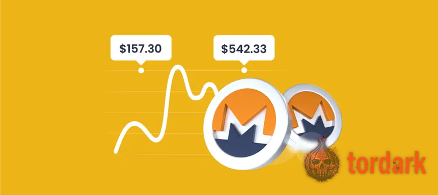 Monero price prediction illustration — an XMR price chart with uncertain forecast lines