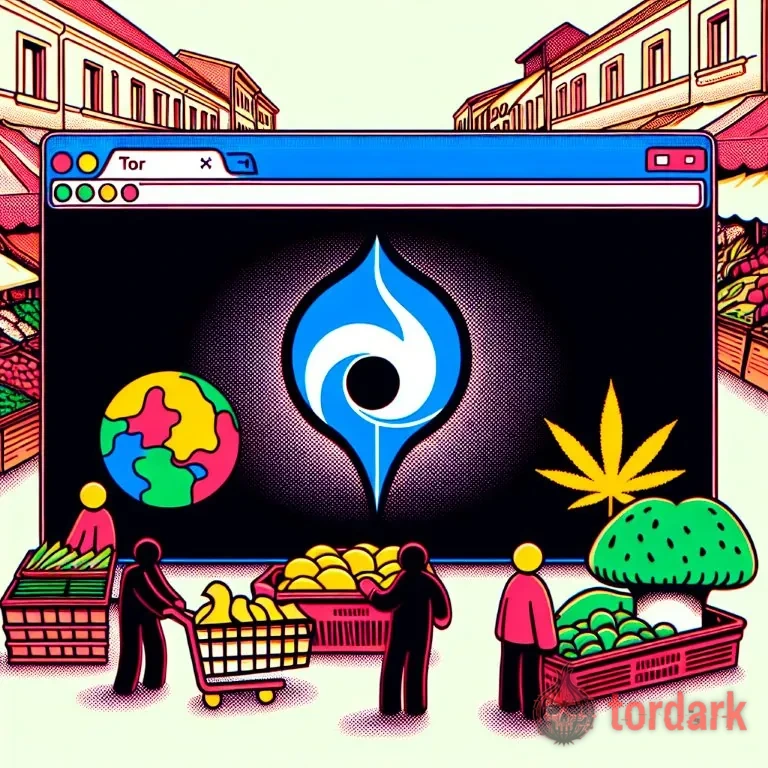 A stylized map of the Tor network — a user's traffic threading through layered relays toward onion services