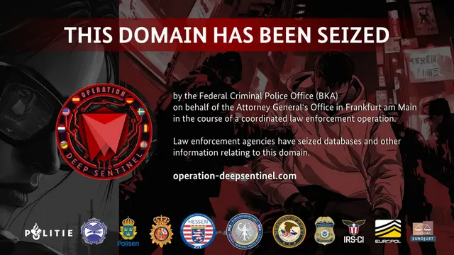 The law-enforcement seizure banner that replaced Archetyp Market after Operation Deep Sentinel