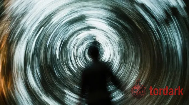 A shadowy figure dissolving into digital noise, representing a darknet market disappearing without warning