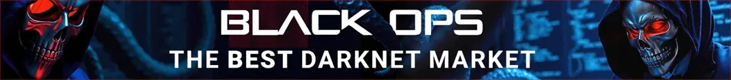 BlackOps Market promotional banner, with the BLACK OPS wordmark over its purple-tentacle artwork