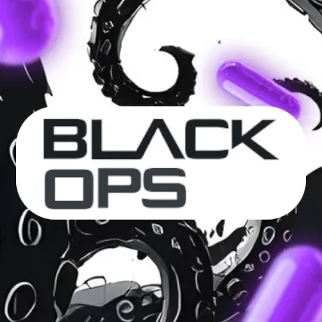 BlackOps Market logo: the words BLACK OPS in a white rounded badge over purple octopus tentacles